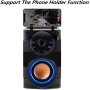 Altavoces Bluetooth, Inalámbrico Portátil con Subwoofer, Graves Pesados, Luces LED, Radio FM, Control Remoto, Reproductor de