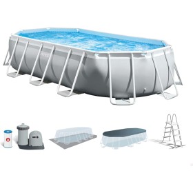 Intex 26796NP - Piscina desmontable ovalada prism frame intex 503x274x122 cm con depuradora