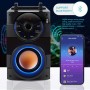 Altavoces Bluetooth, Inalámbrico Portátil con Subwoofer, Graves Pesados, Luces LED, Radio FM, Control Remoto, Reproductor de