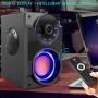 Altavoces Bluetooth, Inalámbrico Portátil con Subwoofer, Graves Pesados, Luces LED, Radio FM, Control Remoto, Reproductor de