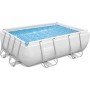 Bestway Power Steel Frame - Juego de Piscina con Bomba de Filtro (282 x 196 x 84 cm), Color Gris Claro