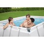 Bestway Power Steel Frame - Juego de Piscina con Bomba de Filtro (282 x 196 x 84 cm), Color Gris Claro