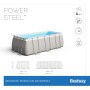 Bestway Power Steel Frame - Juego de Piscina con Bomba de Filtro (282 x 196 x 84 cm), Color Gris Claro