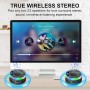 Altavoz Bluetooth Portátil, IP7 Impermeable Altavoz Ducha con Ventosa, Pequeño Altavoces Inalámbrico con RGB Luz Colorida,