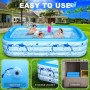 Piscinas Hinchables Grandes con Luces, Solar Piscina Hinchable Adultos con 12 Modos de Iluminación, 240X150X55CM Piscina