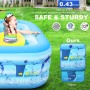 Piscinas Hinchables Grandes con Luces, Solar Piscina Hinchable Adultos con 12 Modos de Iluminación, 240X150X55CM Piscina