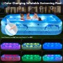 Piscinas Hinchables Grandes con Luces, Solar Piscina Hinchable Adultos con 12 Modos de Iluminación, 240X150X55CM Piscina