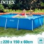 Intex 28271Np Small Frame Piscina Desmontable, 260 X 160 X 65 Cm, 2.282 Litros + 28038 Cobertor Piscina Rectangular Prisma/Small