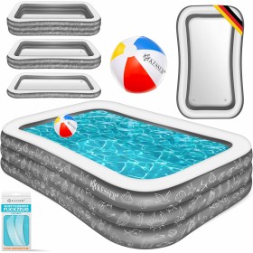 KESSER® Piscina hinchable familiar para niños y adultos, piscina familiar, verano, 240 x 142 x 56 cm, 613 litros, capacidad para