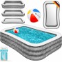 KESSER® Piscina hinchable familiar para niños y adultos, piscina familiar, verano, 240 x 142 x 56 cm, 613 litros, capacidad para