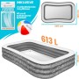 KESSER® Piscina hinchable familiar para niños y adultos, piscina familiar, verano, 240 x 142 x 56 cm, 613 litros, capacidad para