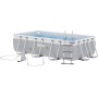 Outsunny Piscina rectangular Fuera del suelo Tubular con escalera, Bomba y filtro, Acero y PVC - 425 x 230 x 101 cm, Gris