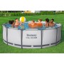 Bestway Steel Pro MAX Frame - Piscina Completa con Bomba de Filtro (diámetro 366 x 122 cm), Color Gris Claro