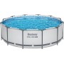 Bestway Steel Pro MAX Frame - Piscina Completa con Bomba de Filtro (diámetro 366 x 122 cm), Color Gris Claro