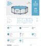 Bestway Steel Pro MAX Frame - Piscina Completa con Bomba de Filtro (diámetro 366 x 122 cm), Color Gris Claro