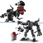 LEGO Marvel Armadura Robótica de Venom vs. Miles Morales, Lucha Entre Superhéroes Articulados, Juguete de Construcción con
