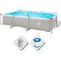 Piscina Rectangular con Estructura, Gris