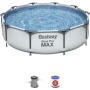 Bestway Steel Pro MAX 10' x 30"/3.05m x 76cm Pool Set, redondo, multicolor, 8321260