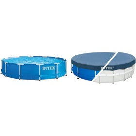 Intex Piscina Elevada Metal Frame 6503 litros, 366 X 76 Cm + 28031 Cobertor Piscina Metálica Metal & Prisma Frame 366 Cm