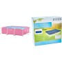 Intex 55256 - Piscina Desmontable Small Frame Familiar Rosa 220x150x60cm & 28038 - Cobertor Piscina Rectangular Prisma/Small
