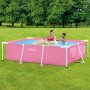 Intex 55256 - Piscina Desmontable Small Frame Familiar Rosa 220x150x60cm & 28038 - Cobertor Piscina Rectangular Prisma/Small