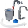 yourGEAR XL Family Pool Grey 3x2x1m con espumadero - Piscina con Estructura de Acero Piscina de jardín Piscina para niños