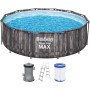 Bestway Steel Pro MAX - Juego de Piscina (3,66 x 1,00 m, Efecto Madera)