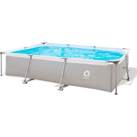 Marco de Acero Rectangular XL Familien Piscina 3 x 2 m, Marco de Acero, para jardín, Piscina, Piscina Infantil, Gris 169