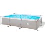 Marco de Acero Rectangular XL Familien Piscina 3 x 2 m, Marco de Acero, para jardín, Piscina, Piscina Infantil, Gris 169