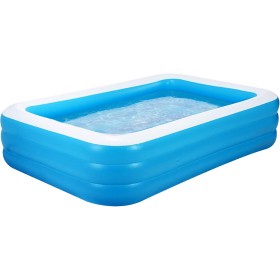 Piscina Inflable, Piscina Infantil Rectangular, Gran Piscina Familiar, para Jardín, Balcón, 210 cm x 135 cm x 60 cm