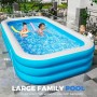 Piscina Inflable, Piscina Infantil Rectangular, Gran Piscina Familiar, para Jardín, Balcón, 210 cm x 135 cm x 60 cm