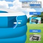 Piscina Inflable, Piscina Infantil Rectangular, Gran Piscina Familiar, para Jardín, Balcón, 210 cm x 135 cm x 60 cm