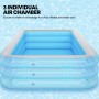 Piscina Inflable, Piscina Infantil Rectangular, Gran Piscina Familiar, para Jardín, Balcón, 210 cm x 135 cm x 60 cm