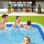 Piscina Inflable, Piscina Infantil Rectangular, Gran Piscina Familiar, para Jardín, Balcón, 210 cm x 135 cm x 60 cm