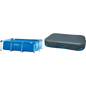 Intex 28271Np Small Frame Piscina Desmontable, 260 X 160 X 65 Cm, 2.282 Litros + 58412Np Cobertor Rectangular Piscina 305 X 183