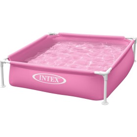 Intex 57172 Piscina Desmontable, Pequeña, para Niños, Rosa, Medidas 122x122x30 cm, con Tapón Desagüe, Capacidad de 342 litros,