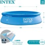 Intex 55239 - Piscina hinchable, Ø305x61 cm, 3.077 litros, Piscina redonda, Con depuradora cartucho, 1.250 litros/hora, filtro