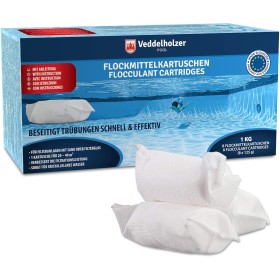 1 kg floculante Piscina Cartuchos 8 x 125g para Sistemas de Filtro de Arena y Vidrio. Floculante para Piscinas como