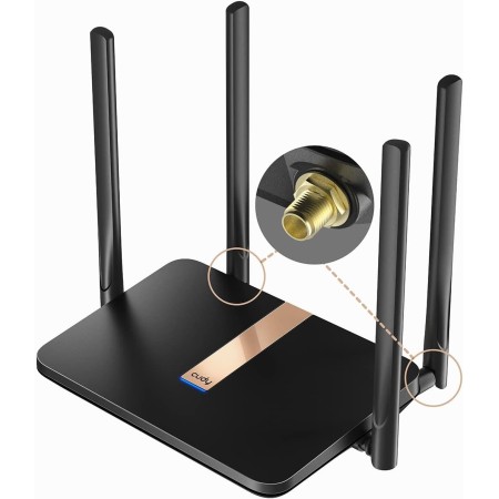Módem Router Cudy AC1200 Desbloqueado 4G LTE con Ranura para Tarjeta SIM, WiFi de Malla de 1200 Mbps, Antenas móviles