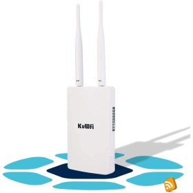 KuWFi Router 4G SIM, Router 4G LTE WiFi 300 Mbps, Puerto Ethernet LAN/WAN, Cobertura WiFi Exterior con 2 Antenas extraíbles,