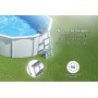 Piscina Gre KITPROV618 Atlantis - Piscina de Acero Elevada,Ovalada con Aspecto Acero Blanco. Piscinas Desmontables para Jardín
