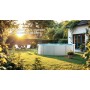 Piscina Gre KITPROV618 Atlantis - Piscina de Acero Elevada,Ovalada con Aspecto Acero Blanco. Piscinas Desmontables para Jardín