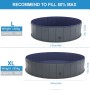Piscina para Perros Grandes 160x 30cm, Piscina para Mascotas Plegable, PVC Antideslizante y Resistente al Desgaste, Piscina de