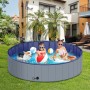 Piscina para Perros Grandes 160x 30cm, Piscina para Mascotas Plegable, PVC Antideslizante y Resistente al Desgaste, Piscina de