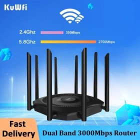 KuWFi-enrutador inalámbrico de doble banda, repetidor de alcance Wifi 