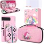 JYPS Unicorn Carry Case for Nintendo Switch with Hard Protective Cover, Purple Travel Carrying Switch Case Accessories Kit,