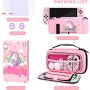 JYPS Unicorn Carry Case for Nintendo Switch with Hard Protective Cover, Purple Travel Carrying Switch Case Accessories Kit,