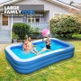 Piscina Hinchable Rectangular, Piscina Grande Familiar para Patio Trasero, jardín, balcón, 150 cm x 100 cm x 50 cm