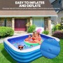Piscina Hinchable Rectangular, Piscina Grande Familiar para Patio Trasero, jardín, balcón, 150 cm x 100 cm x 50 cm