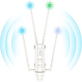 WAVLINK 4G LTE al Aire Libre WiFi Router con Nano SIM Card Slot, 1200Mbps Dual Band Wireless Internet WiFi, 4x7dBi Omni